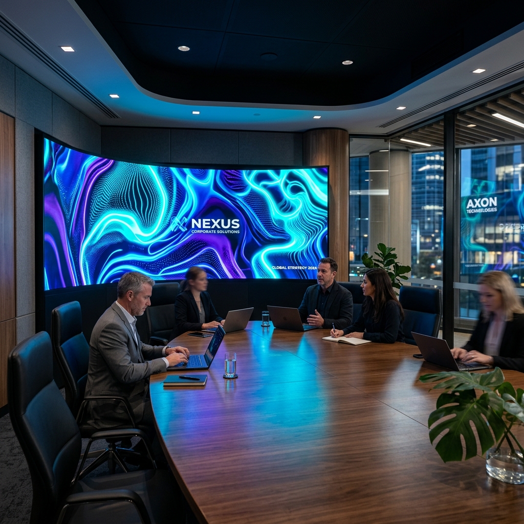 Custom Curved LED Video Wall Panel in Luxury Room